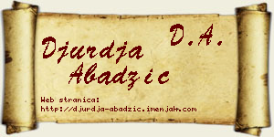 Đurđa Abadžić vizit kartica